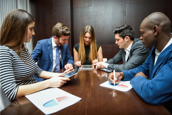 Modern boardroom with Biamp system